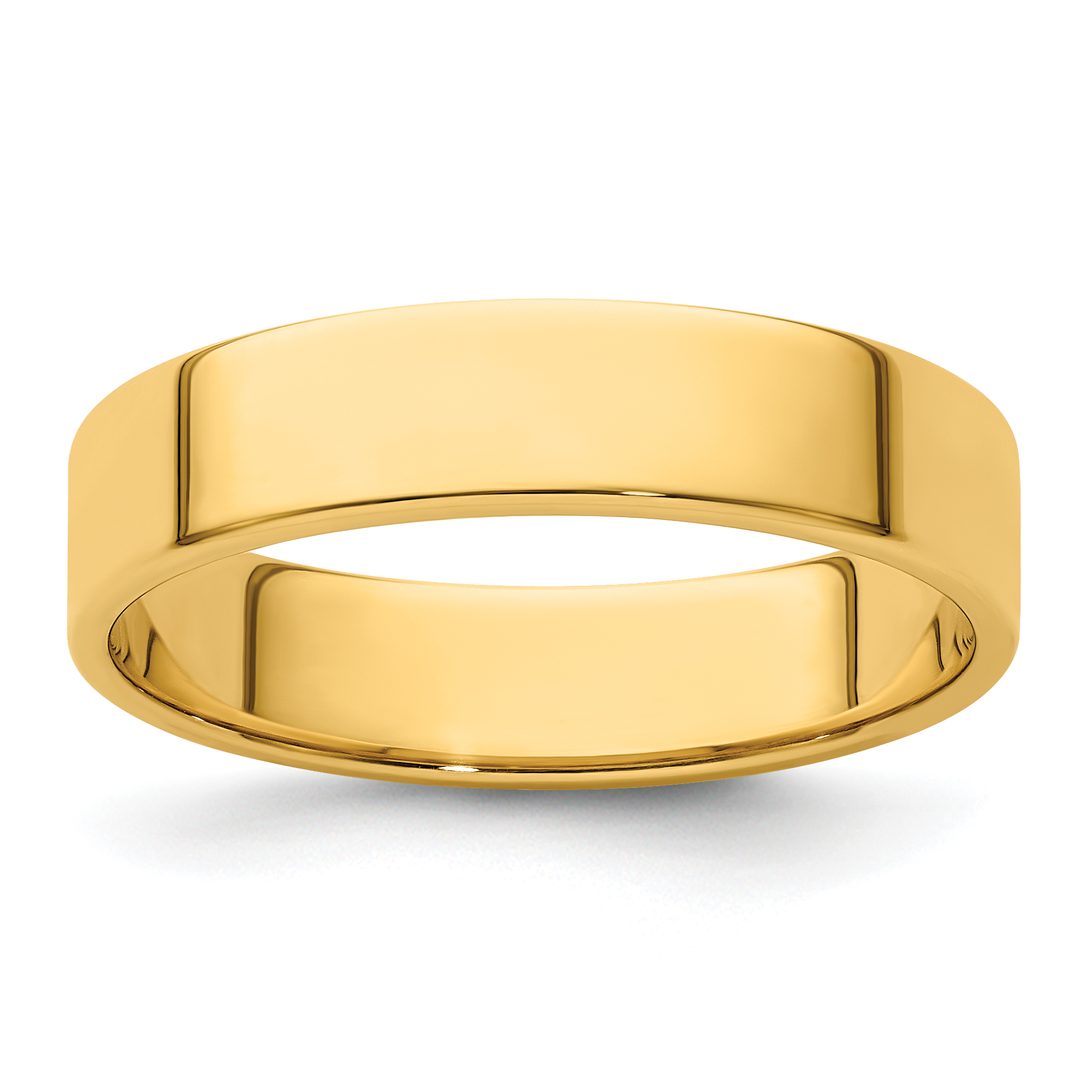 14k Yellow Gold 5mm Lightweight Flat Wedding Band Size 10 (FLL050-10)