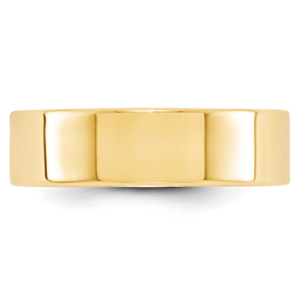 14k Yellow Gold 6mm Lightweight Flat Wedding Band Size 5 (FLL060-5)