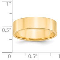 14K Yellow Gold 6mm Lightweight Flat Wedding Band view 3
