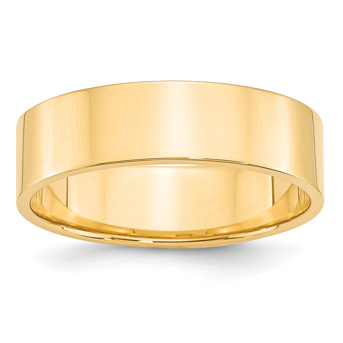 14k Yellow Gold 6mm Lightweight Flat Wedding Band Size 6 (FLL060-6)