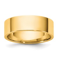 14K 6.5mm Yellow Gold Ltw Flat Band view 1