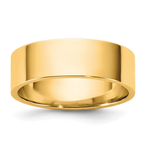 14K 6.5mm Yellow Gold Ltw Flat Band, Size 5