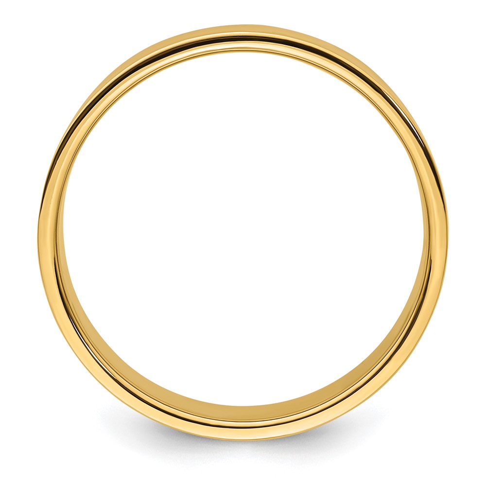 14k Yellow Gold 8mm Lightweight Flat Wedding Band Size 11.5 (FLL080-11.5)