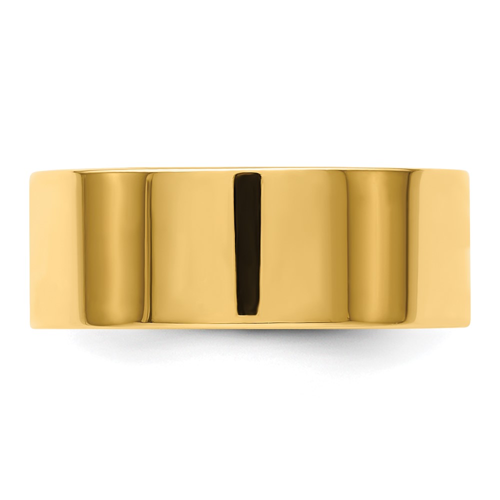 14k Yellow Gold 8mm Lightweight Flat Wedding Band Size 11.5 (FLL080-11.5)