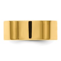 14K Yellow Gold 8mm Lightweight Flat Wedding Band view 3