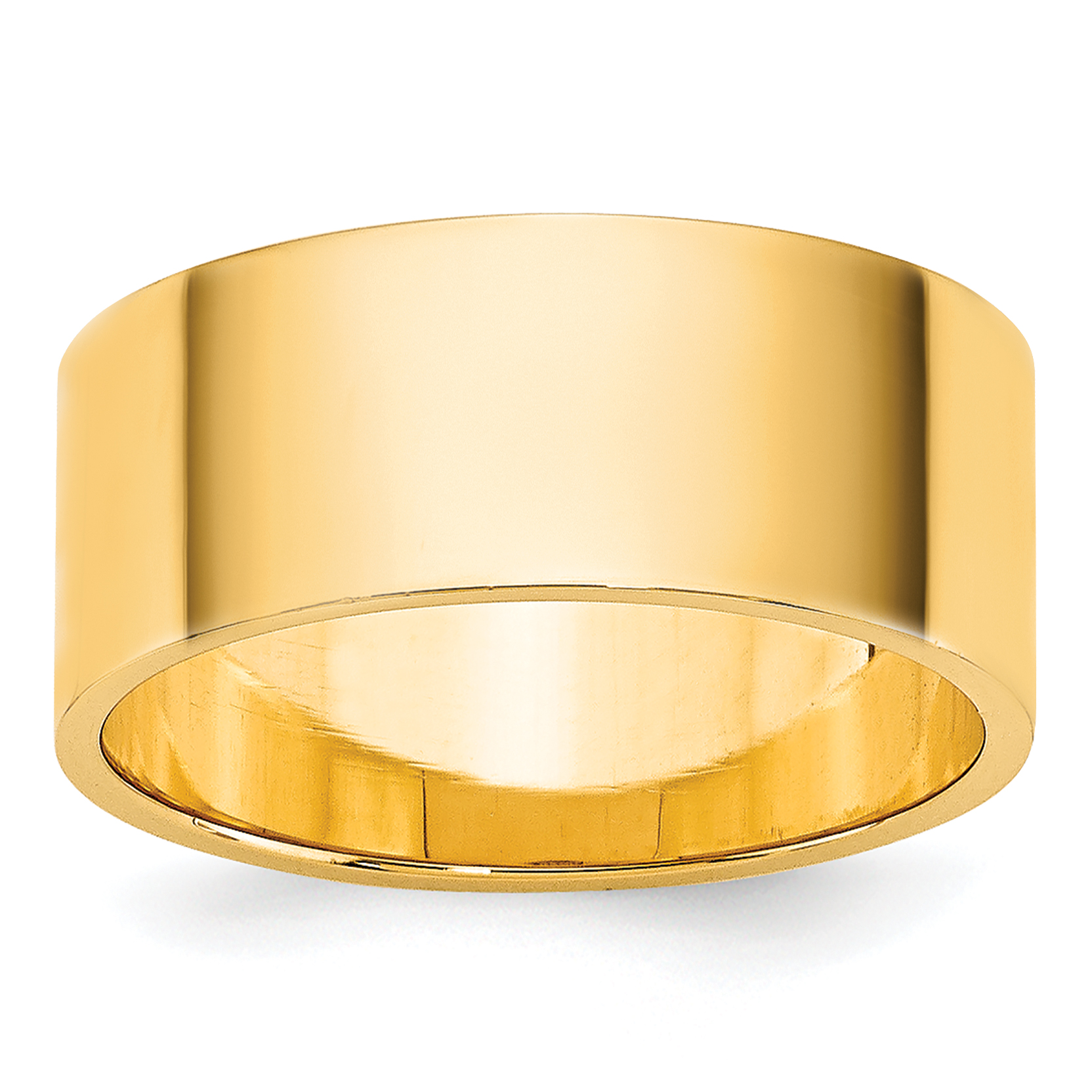 14k Yellow Gold 8mm Lightweight Flat Wedding Band Size 10.5 (FLL080-10.5)