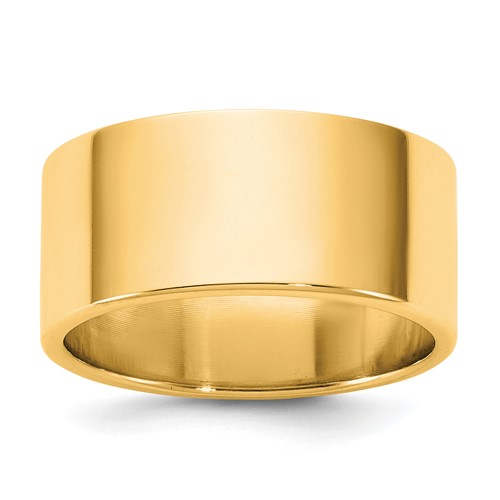 14K 9mm Yellow Gold Ltw Flat Band, Size 5