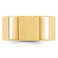 14K Yellow Gold 10mm Lightweight Flat Wedding Band - Size 5 view 2