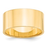14K Yellow Gold 10mm Lightweight Flat Wedding Band - Size 5 view 1