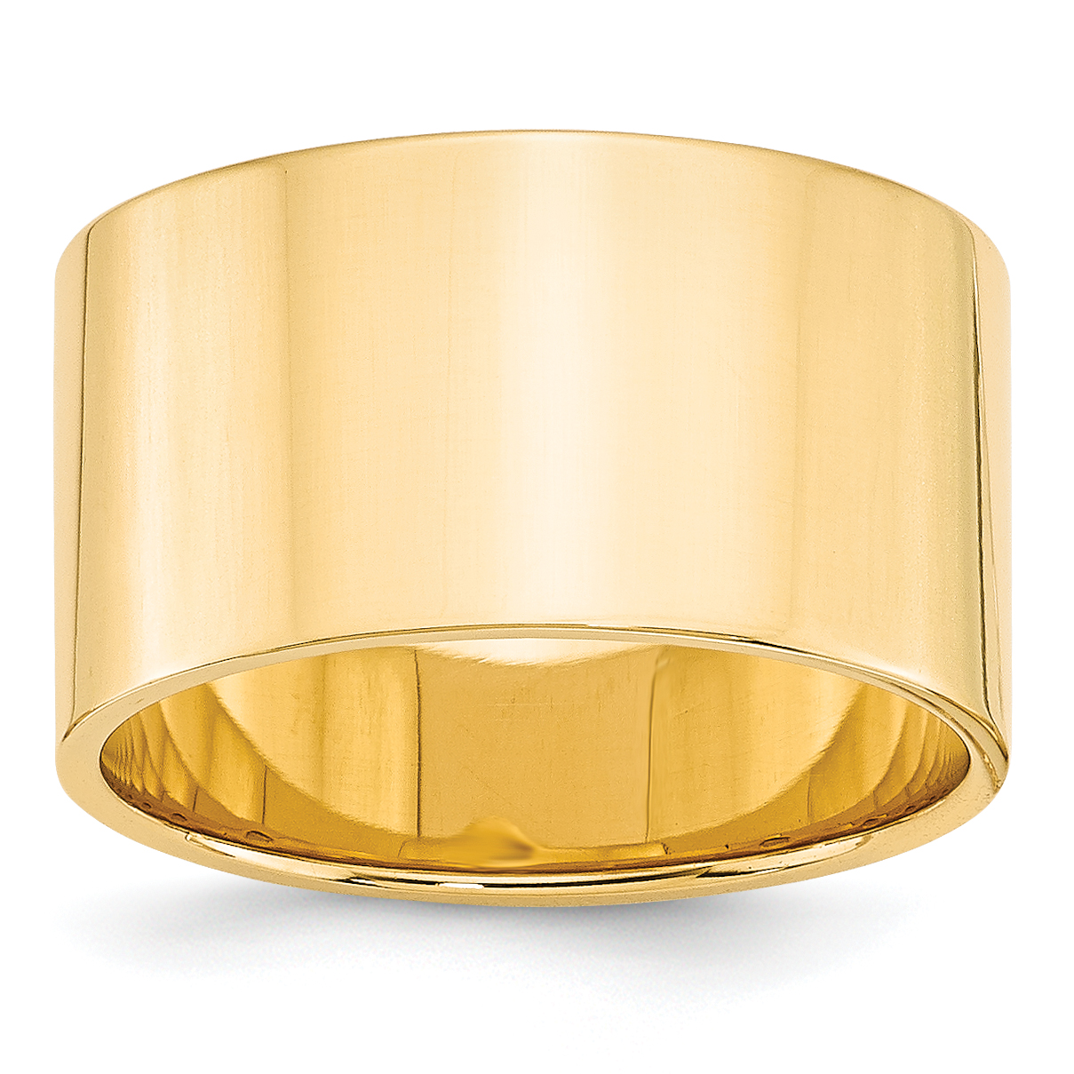 14k Yellow Gold 12mm Lightweight Flat Wedding Band Size 4.5 (FLL120-4.5)