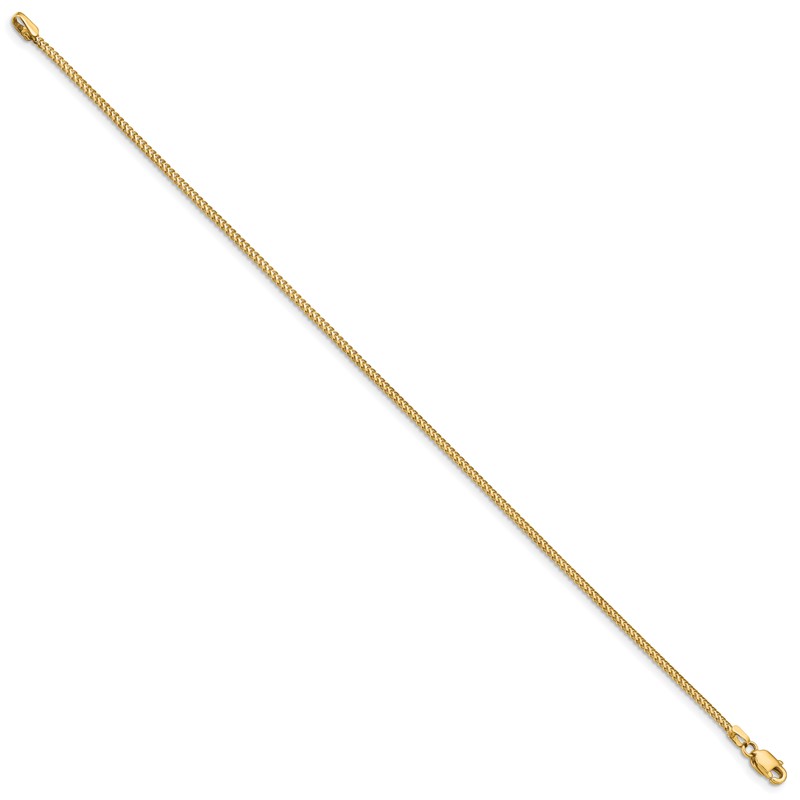 14K 8 inch 1mm Franco with Lobster Clasp Bracelet