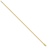 14K 1mm Yellow Gold Franco Bracelet with Lobster Clasp, 8" view 2