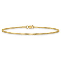14K 1mm Yellow Gold Franco Bracelet with Lobster Clasp, 8" view 3