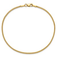 14K 1mm Yellow Gold Franco Bracelet with Lobster Clasp, 8" view 5