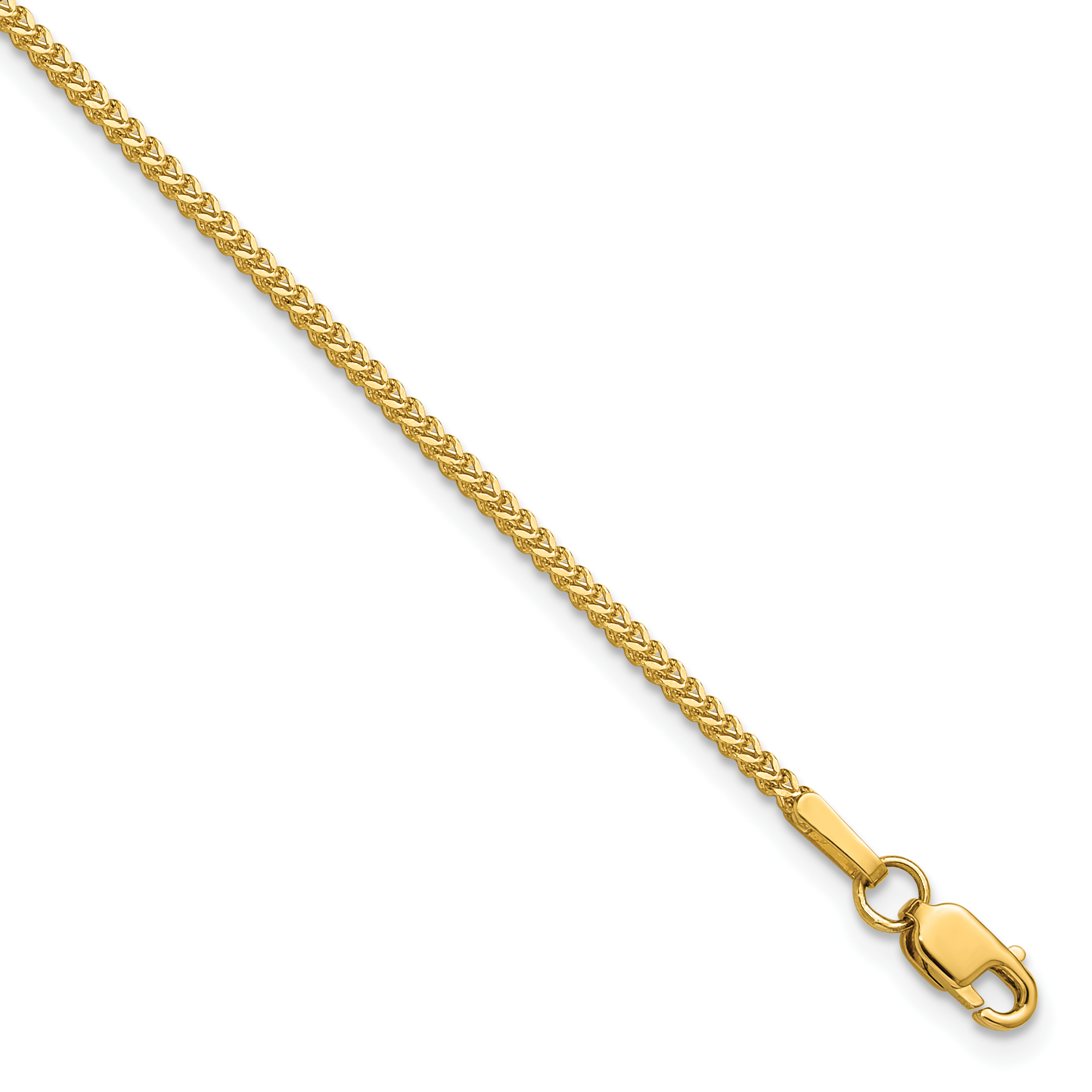 14K 8 inch 1mm Franco with Lobster Clasp Bracelet (FRA035-8)