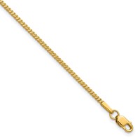 14K 1mm Yellow Gold Franco Bracelet with Lobster Clasp, 8" view 1