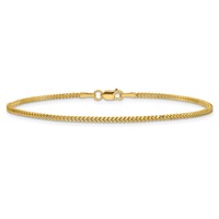 14K 1.3mm Yellow Gold Franco Bracelet with Lobster Clasp, 7" view 3