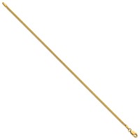 14K 1.4mm Yellow Gold Franco Bracelet with Lobster Clasp, 7" view 2