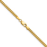 14K 2mm Yellow Gold Franco Chain with Lobster Clasp, 16" view 3