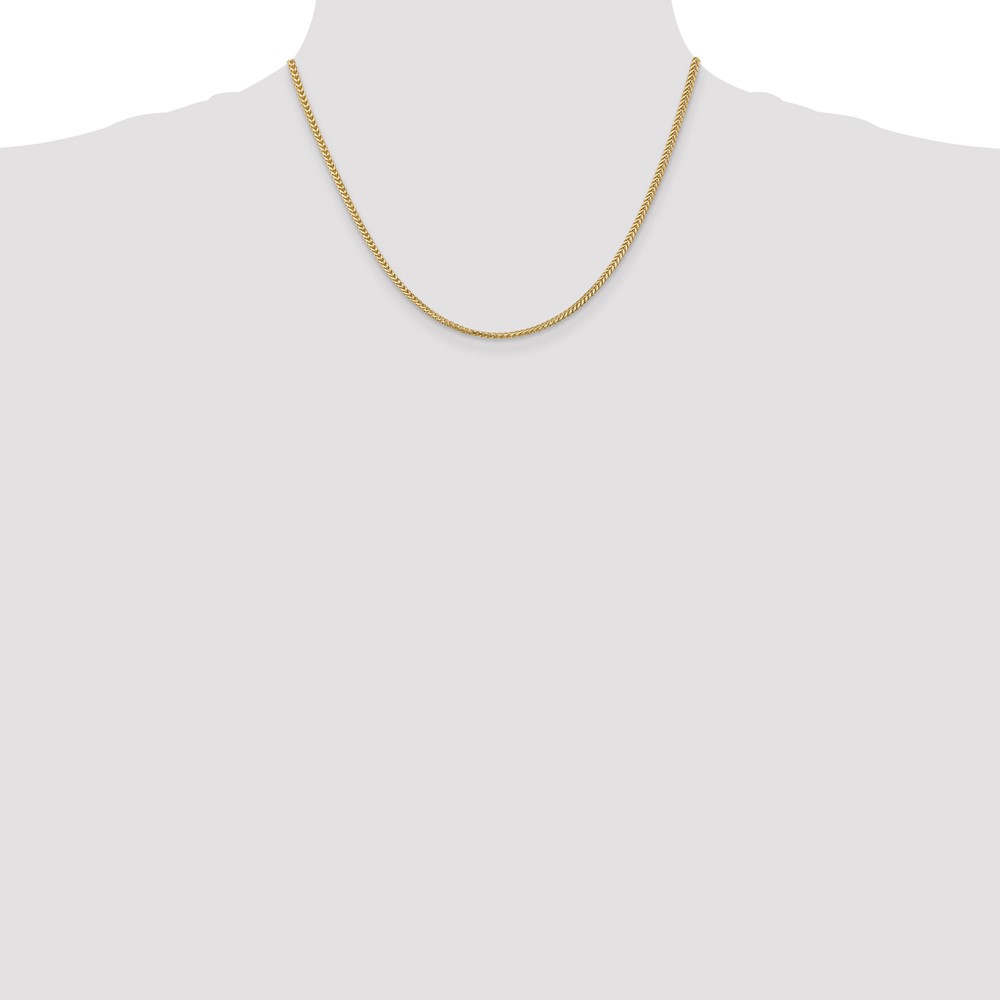 14K 18 inch 2mm Franco with Lobster Clasp Chain (FRA065-18)