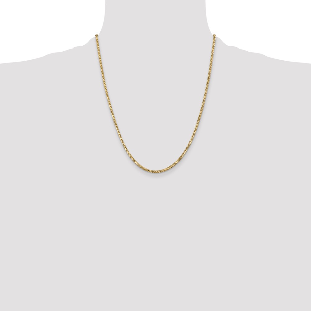 14K 22 inch 2mm Franco with Lobster Clasp Chain (FRA065-22)