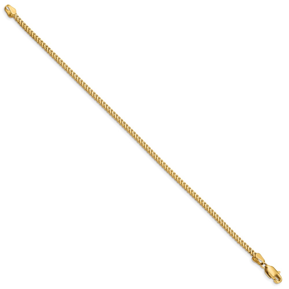 14K 7 inch 2mm Franco with Lobster Clasp Bracelet (FRA065-7)