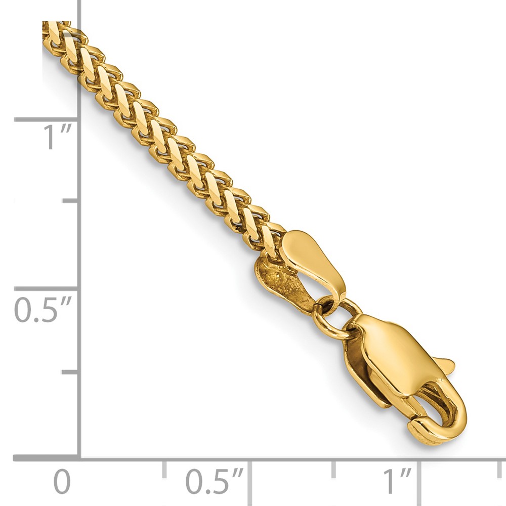 14K 7 inch 2mm Franco with Lobster Clasp Bracelet (FRA065-7)