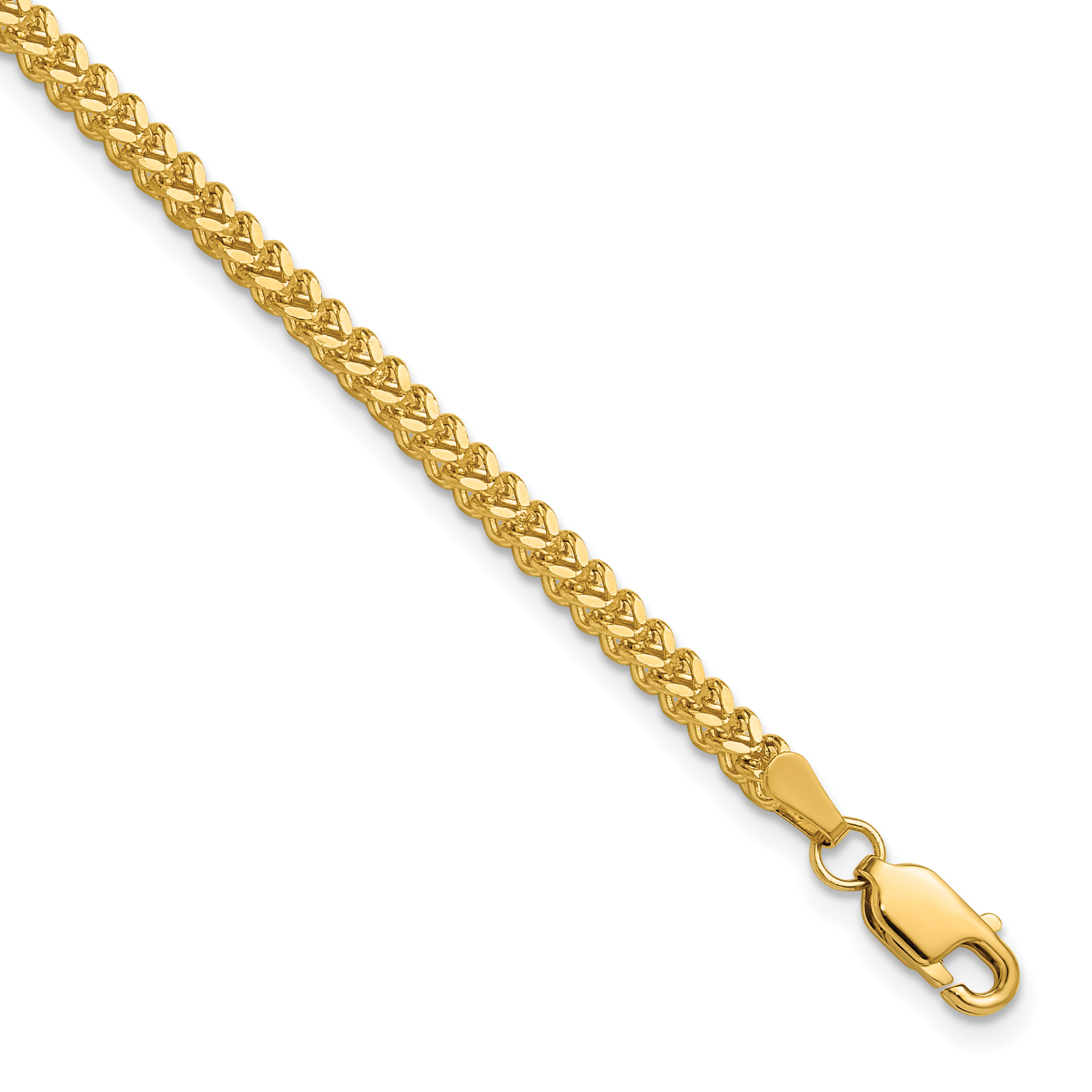 14K 7 inch 2mm Franco with Lobster Clasp Bracelet (FRA065-7)