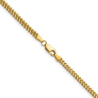 14K 2.3mm Yellow Gold Franco Chain with Lobster Clasp, 16" view 3