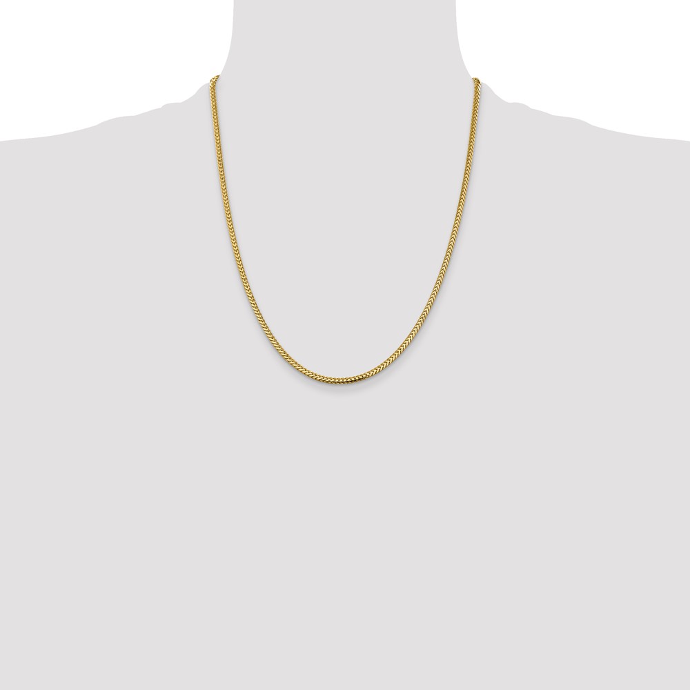 14K 22 inch 2.3mm Franco with Lobster Clasp Chain (FRA070-22)
