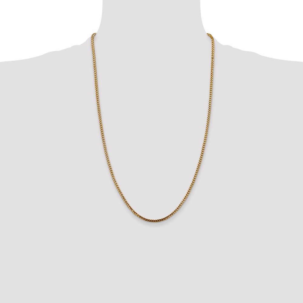 14K 26 inch 2.5mm Franco with Lobster Clasp Chain (FRA080-26)