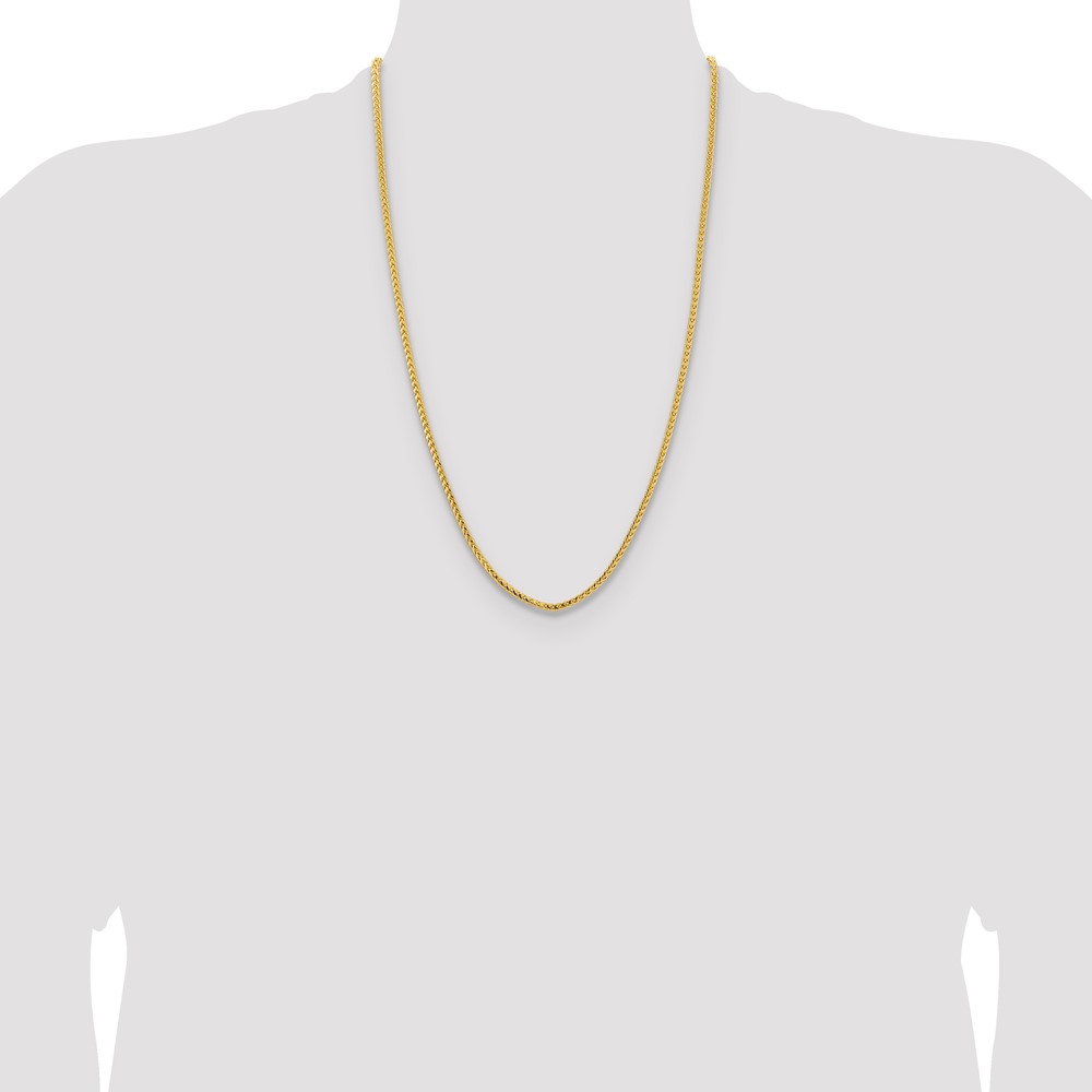14K 26 inch 3mm Franco with Fancy Lobster Clasp Chain (FRA100-26)