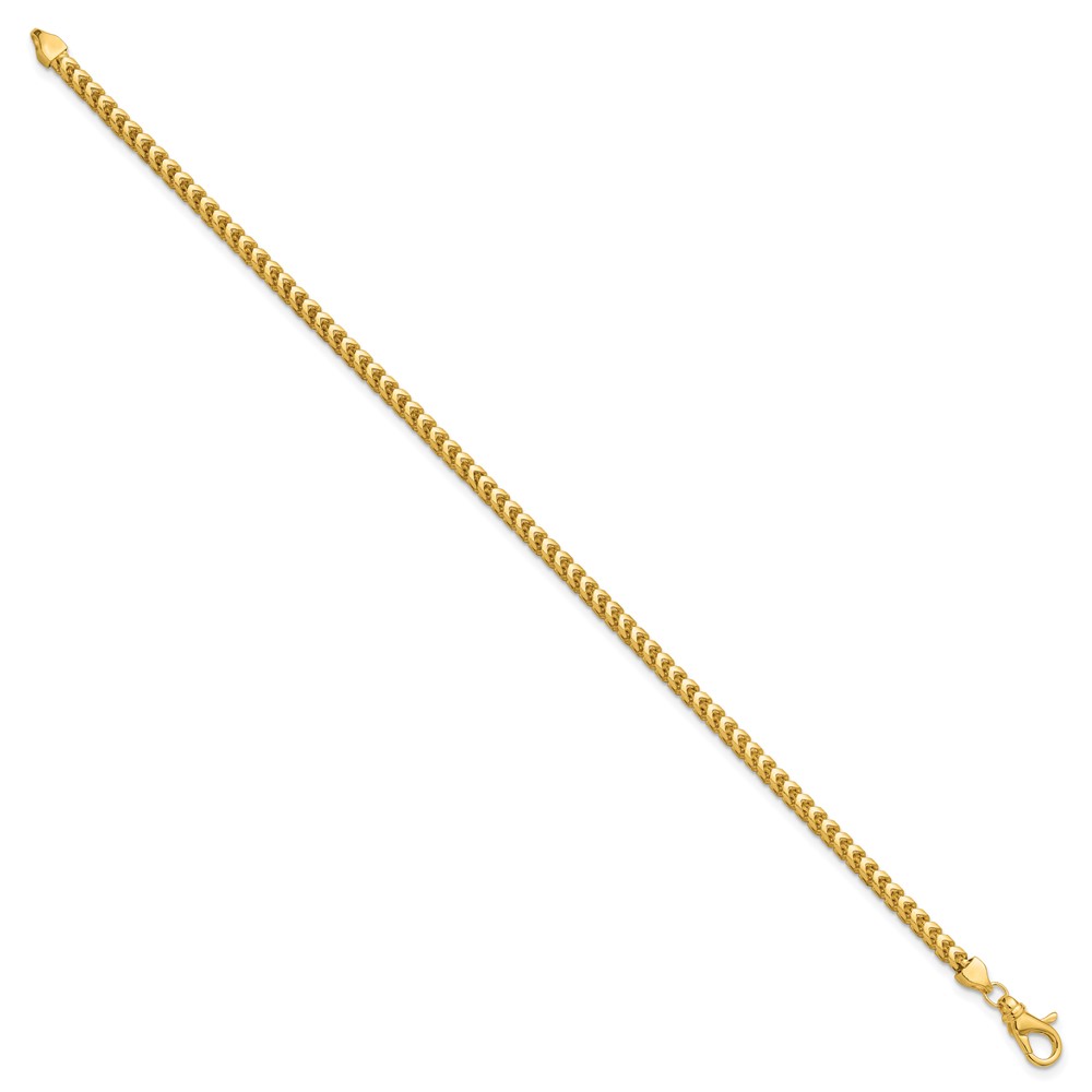 14K 9 inch 3mm Franco with Fancy Lobster Clasp Chain (FRA100-9)