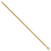 14K 3mm Yellow Gold Franco Chain with Fancy Lobster Clasp, 9" view 2