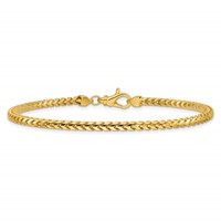 14K 3mm Yellow Gold Franco Chain with Fancy Lobster Clasp, 9" view 3