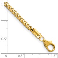14K 3mm Yellow Gold Franco Chain with Fancy Lobster Clasp, 9" view 4