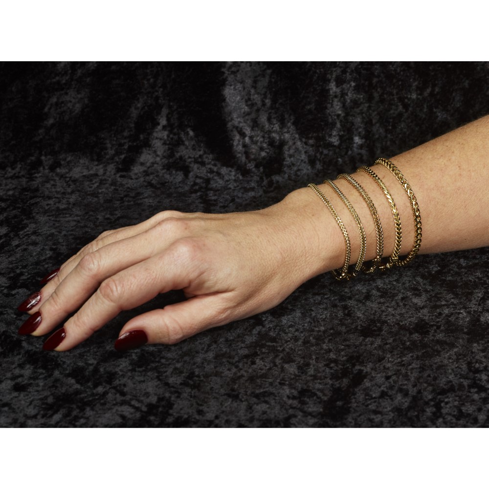 14K 8 inch 3.7mm Franco with Fancy Lobster Clasp Bracelet (FRA120-8)