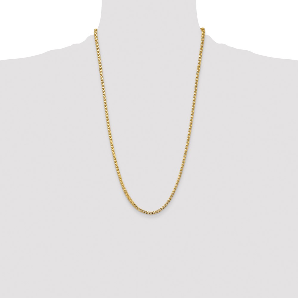 14K 26 inch 3.7mm Franco with Fancy Lobster Clasp Chain (FRA120-26)