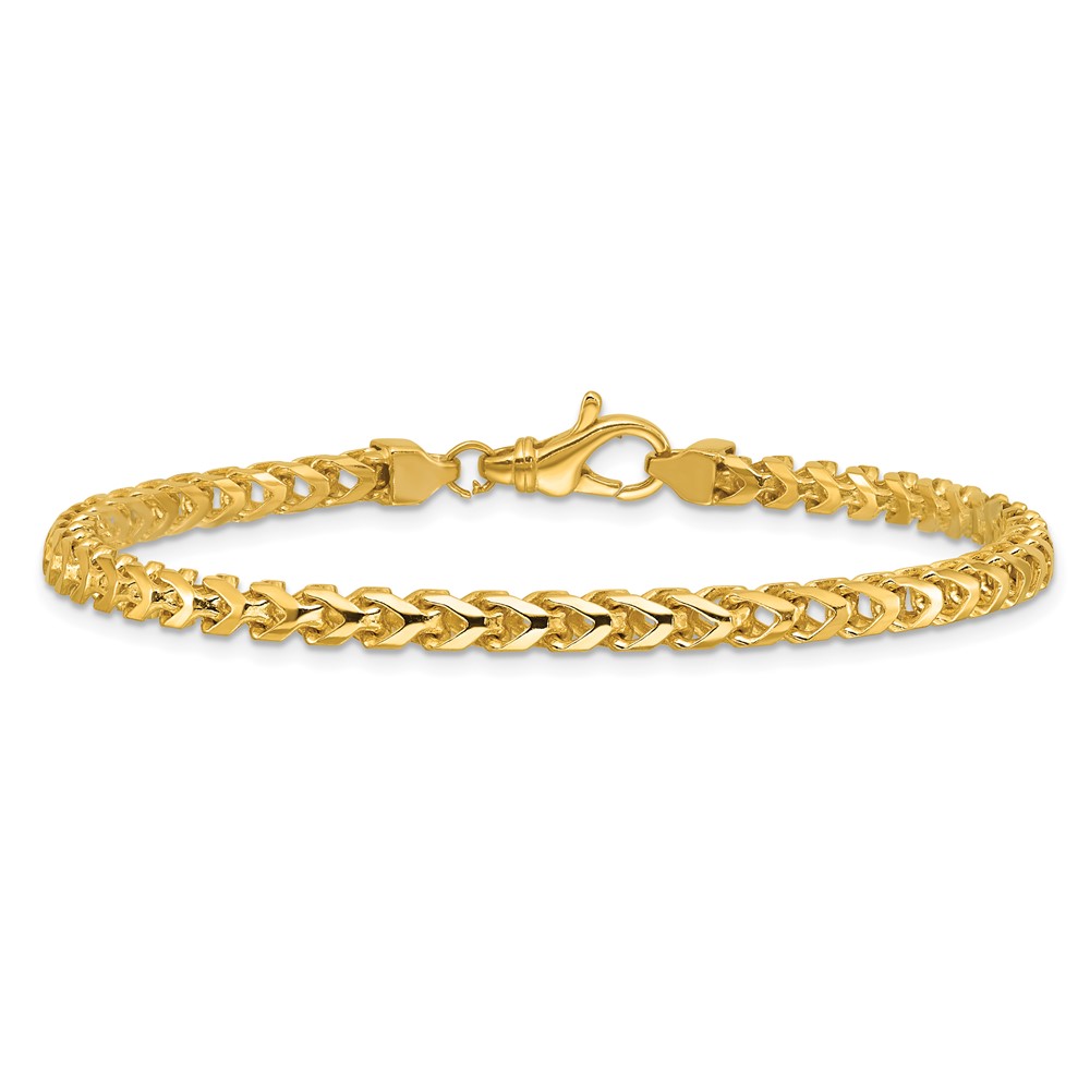 14K 8 inch 3.7mm Franco with Fancy Lobster Clasp Bracelet (FRA120-8)