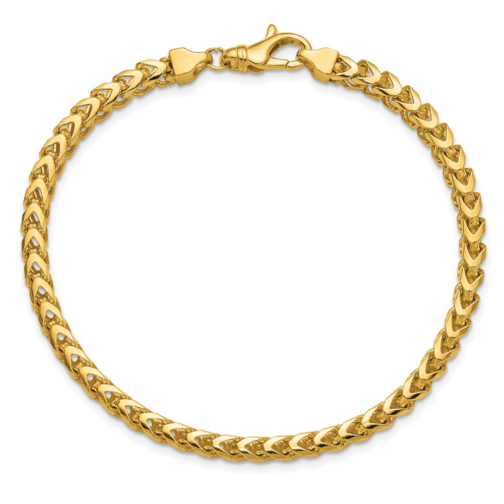 14K 8 inch 3.7mm Franco with Fancy Lobster Clasp Bracelet (FRA120-8)