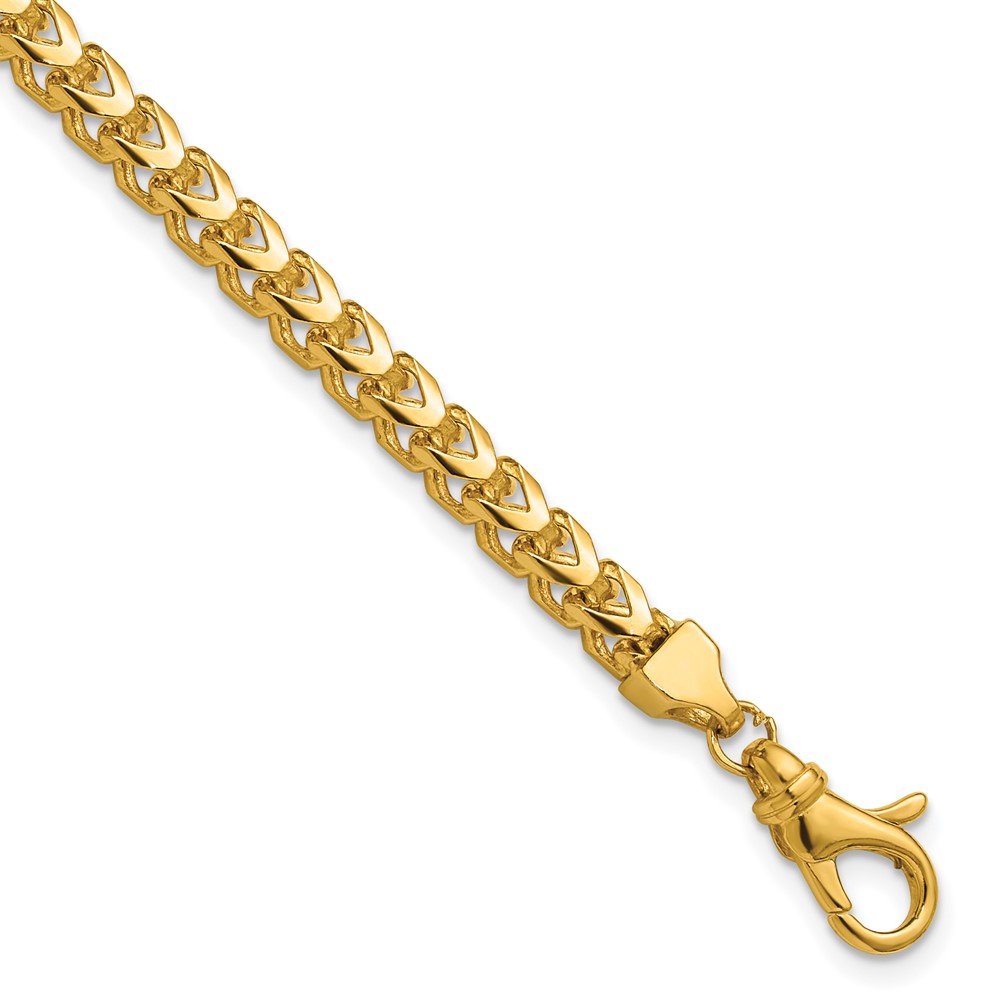 14K 8 inch 3.7mm Franco with Fancy Lobster Clasp Bracelet (FRA120-8)