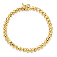 14K Yellow Gold Faceted 5mm San Marco Bracelet, 7" view 4