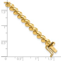14K Yellow Gold Faceted 5mm San Marco Bracelet, 7" view 3