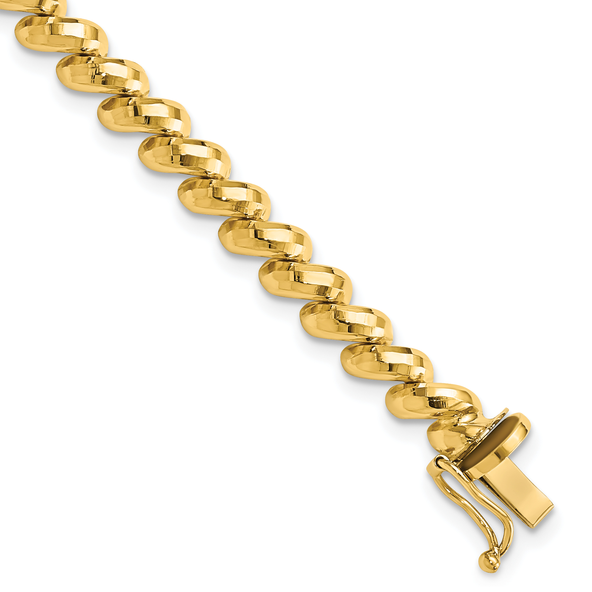 14k Faceted 5mm 7 inch San Marco Bracelet (FSM8-7)