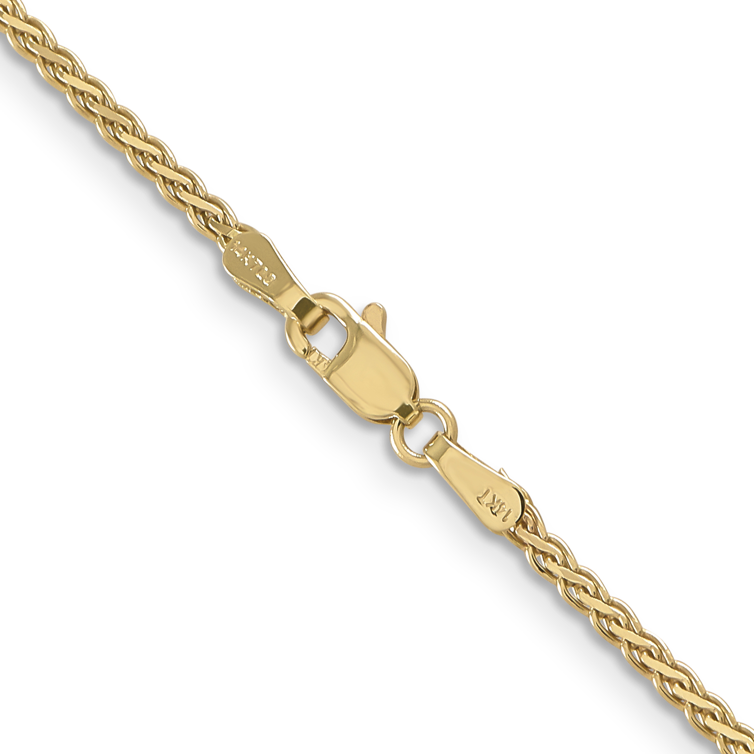 14k Yellow Gold 18in 1.8mm Flat Wheat Necklace Chain • £188.64 ...