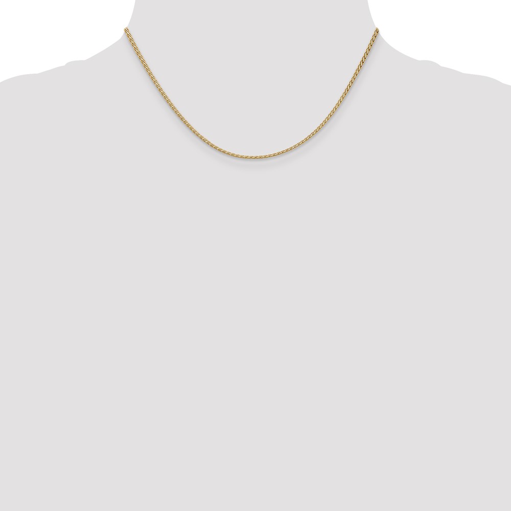 14K 16 inch 1.9mm Flat Wheat with Lobster Clasp Chain (FW050-16)