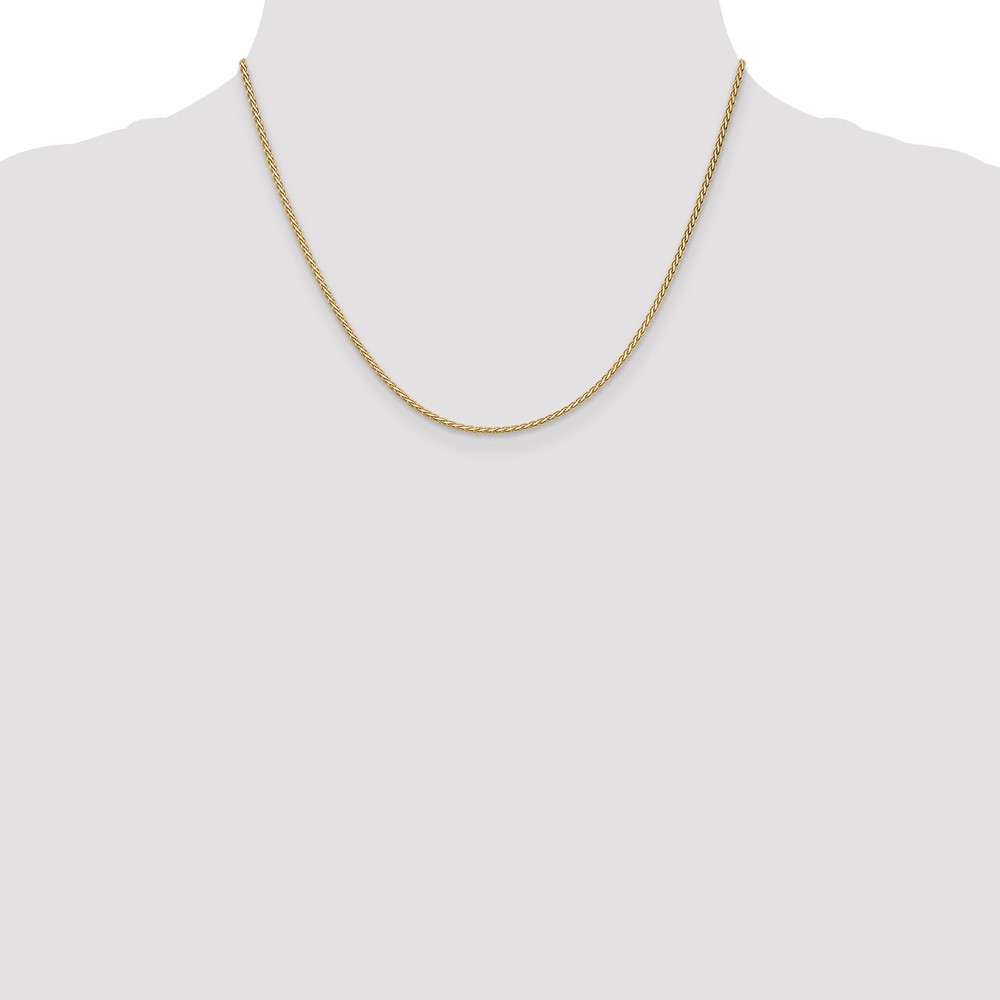 14K 18 inch 1.9mm Flat Wheat with Lobster Clasp Chain (FW050-18)