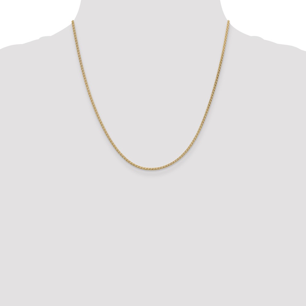 14K 20 inch 1.9mm Flat Wheat with Lobster Clasp Chain (FW050-20)