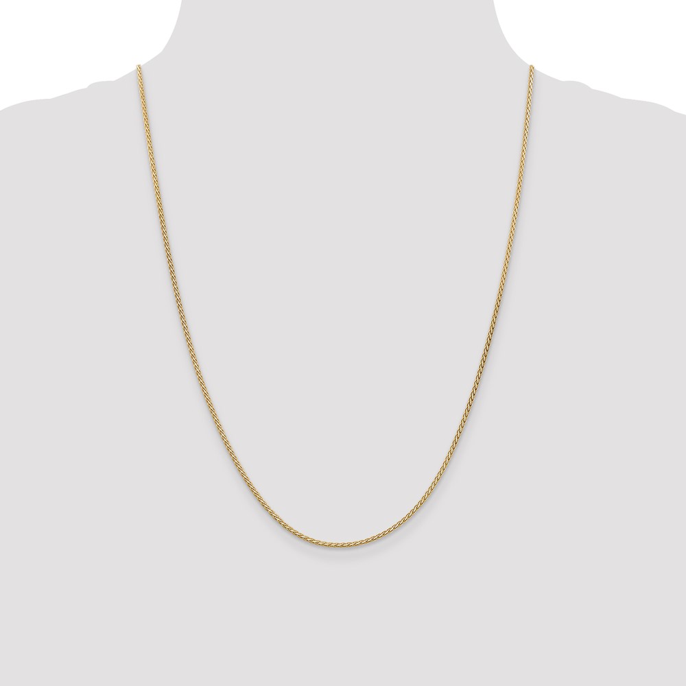 14K 24 inch 1.9mm Flat Wheat with Lobster Clasp Chain (FW050-24)