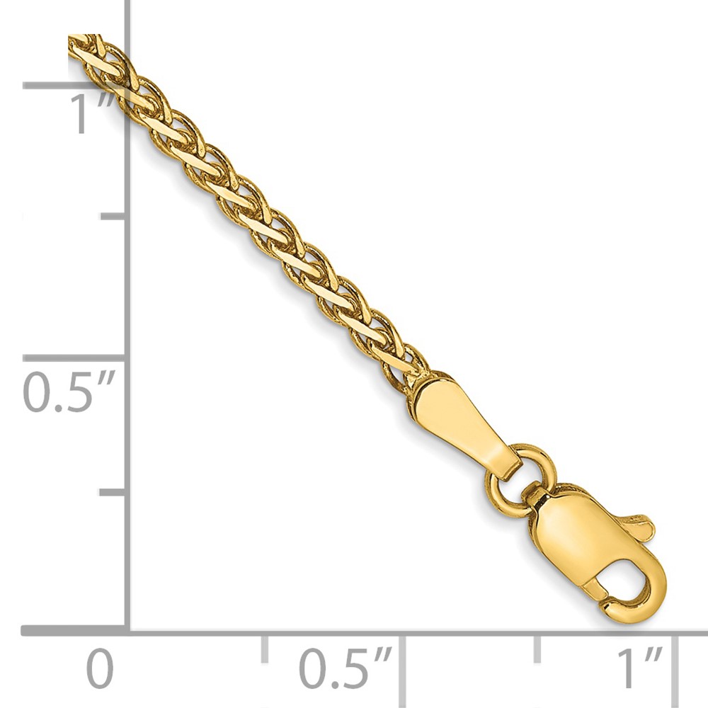 14K 7 inch 1.9mm Flat Wheat with Lobster Clasp Bracelet (FW050-7)